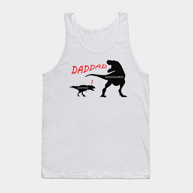 Mamasaurus and Dadsaurus Dinosaur Family T-shirt Tank Top by Hercules t shirt shop